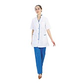 Халат медицинский женский с голубым кантом