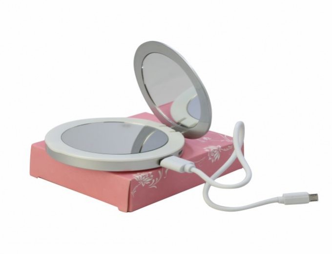 Повербанк-зеркальцо 3 в 1, 3000mAh 